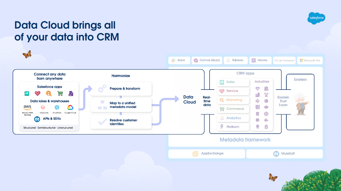 Eine Infografik zu der Salesforce Data Cloud.